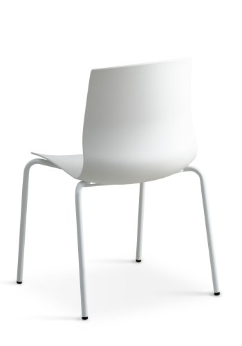 Liv spisebordsstol - hvit PVC og hvitt metall