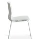 Liv spisebordsstol - hvit PVC og hvitt metall