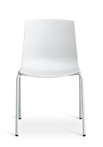 Liv spisebordsstol - hvit PVC og hvitt metall