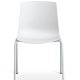 Liv spisebordsstol - hvit PVC og hvitt metall