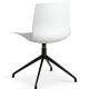 Liv spisebordsstol, med dreiefunksjon - hvit PVC og sort metall