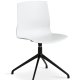 Liv spisebordsstol, med dreiefunksjon - hvit PVC og sort metall