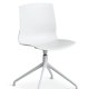 Liv spisebordsstol, med svingfunksjon - hvit PVC og hvitt metall