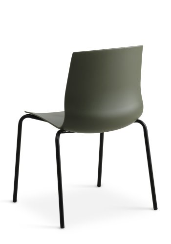 Liv spisebordsstol - oliven PVC og sort metall