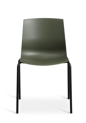 Liv spisebordsstol - oliven PVC og sort metall