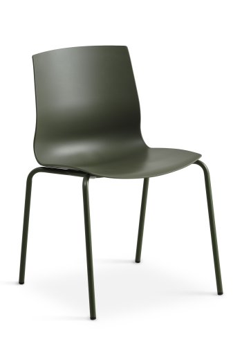 Liv spisebordsstol - oliven PVC og olivenmetall