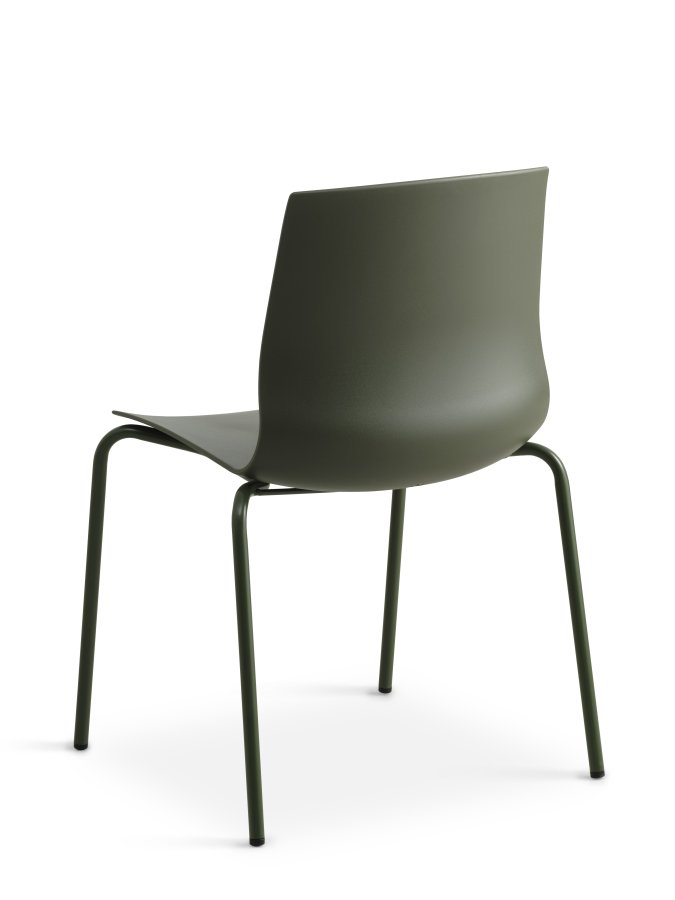 Liv spisebordsstol - oliven PVC og olivenmetall
