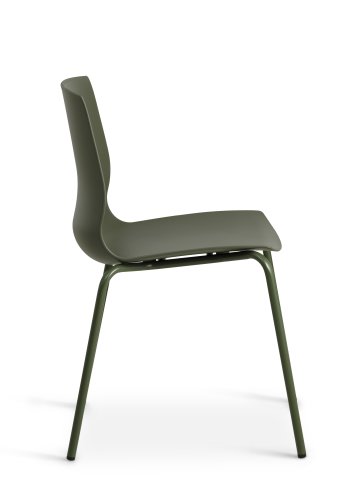 Liv spisebordsstol - oliven PVC og olivenmetall