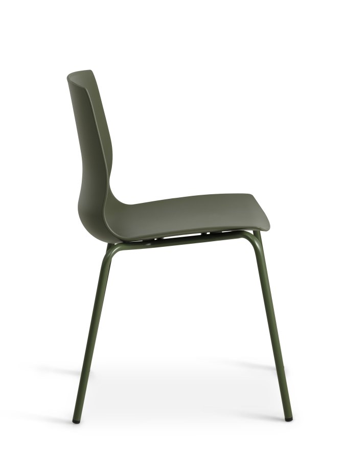 Liv spisebordsstol - oliven PVC og olivenmetall