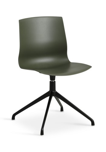 Liv spisebordsstol, med dreiefunksjon - oliven PVC og sort metall