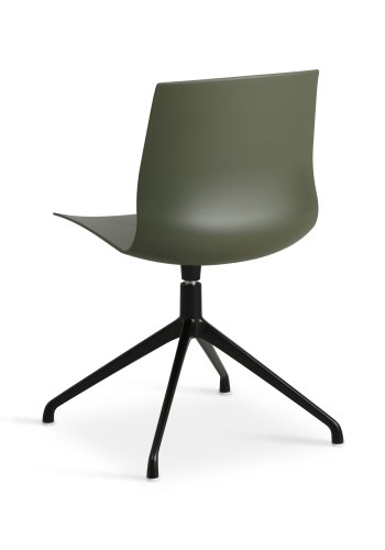 Liv spisebordsstol, med dreiefunksjon - oliven PVC og sort metall