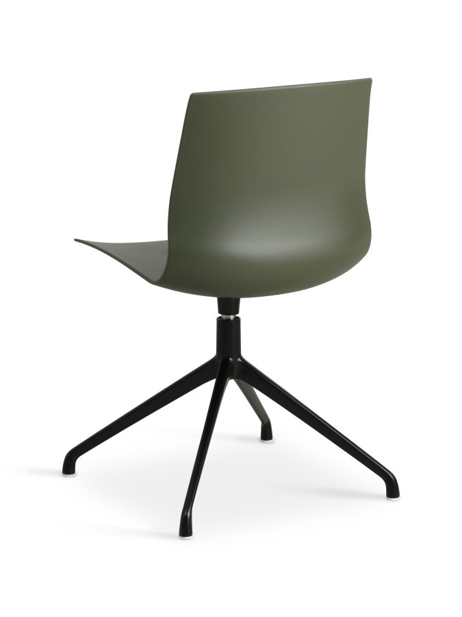 Liv spisebordsstol, med dreiefunksjon - oliven PVC og sort metall