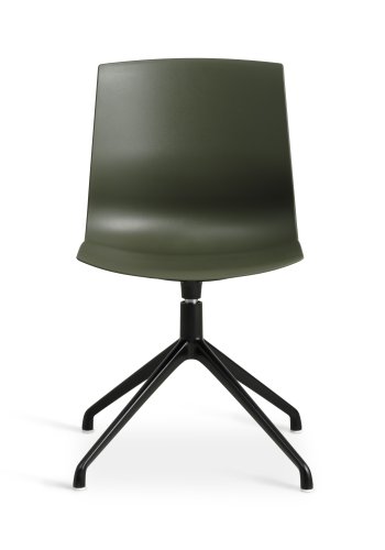 Liv spisebordsstol, med dreiefunksjon - oliven PVC og sort metall