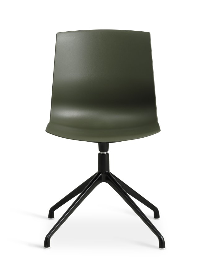 Liv spisebordsstol, med dreiefunksjon - oliven PVC og sort metall