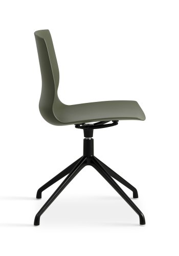 Liv spisebordsstol, med dreiefunksjon - oliven PVC og sort metall