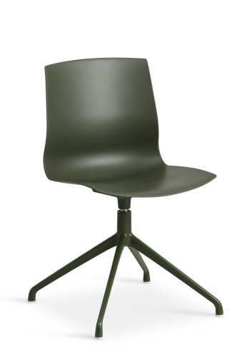 Liv spisebordsstol, med dreiefunksjon - oliven PVC og olivenmetall