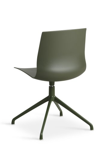 Liv spisebordsstol, med dreiefunksjon - oliven PVC og olivenmetall