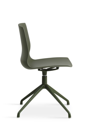 Liv spisebordsstol, med dreiefunksjon - oliven PVC og olivenmetall