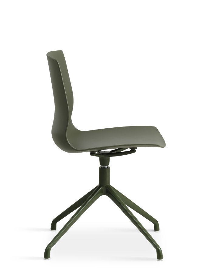 Liv spisebordsstol, med dreiefunksjon - oliven PVC og olivenmetall