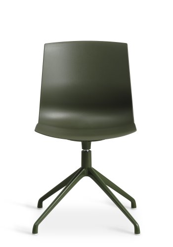 Liv spisebordsstol, med dreiefunksjon - oliven PVC og olivenmetall