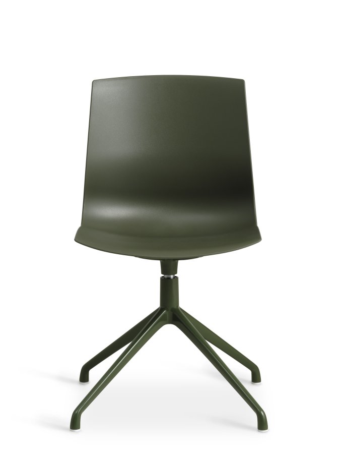 Liv spisebordsstol, med dreiefunksjon - oliven PVC og olivenmetall