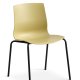 Liv spisebordsstol - sennepsgul PVC og sort metall