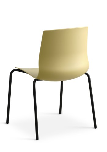 Liv spisebordsstol - sennepsgul PVC og sort metall