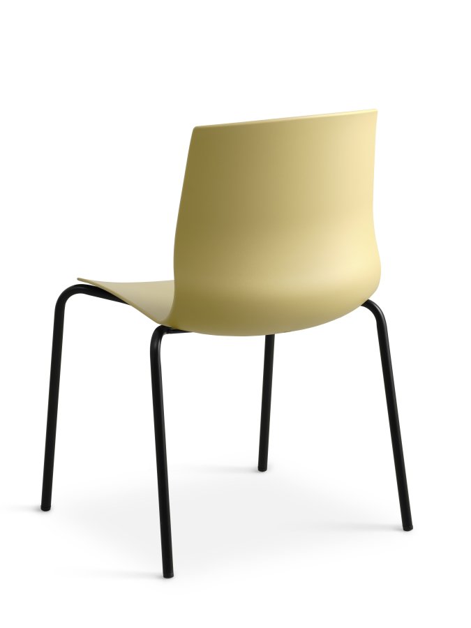 Liv spisebordsstol - sennepsgul PVC og sort metall