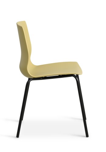 Liv spisebordsstol - sennepsgul PVC og sort metall