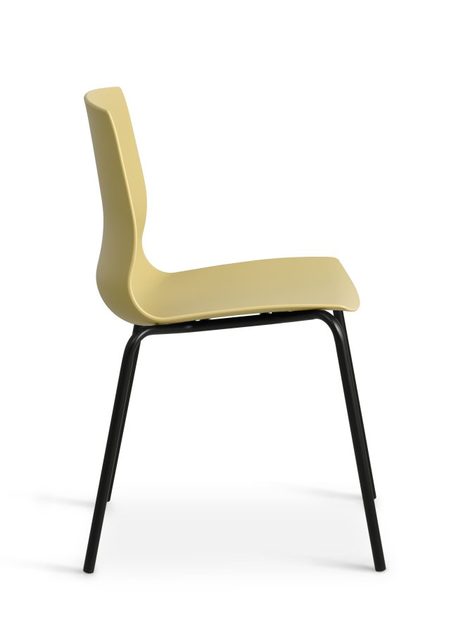 Liv spisebordsstol - sennepsgul PVC og sort metall