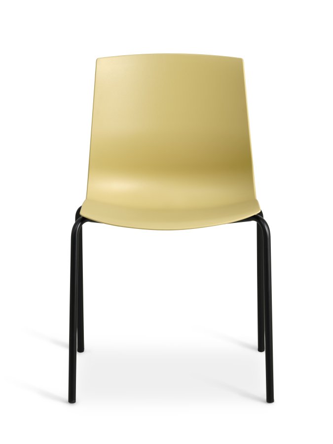 Liv spisebordsstol - sennepsgul PVC og sort metall