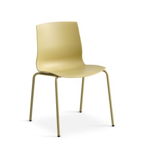 Liv spisebordsstol - sennepsgul PVC og sennepsgul metal