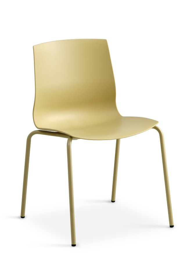 Liv spisebordsstol - sennepsgul PVC og sennepsgul metall