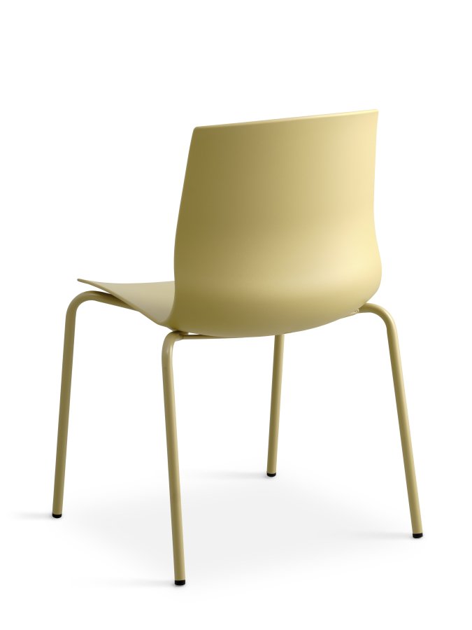 Liv spisebordsstol - sennepsgul PVC og sennepsgul metall