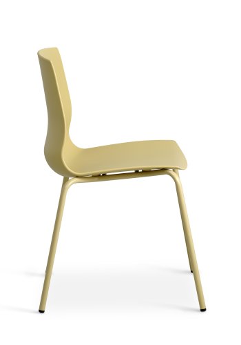 Liv spisebordsstol - sennepsgul PVC og sennepsgul metall