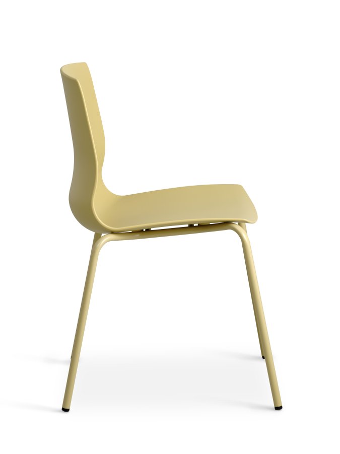 Liv spisebordsstol - sennepsgul PVC og sennepsgul metall