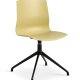 Liv spisebordsstol, med svingfunksjon - sennepsgul PVC og sort metall