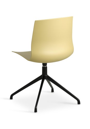Liv spisebordsstol, med svingfunksjon - sennepsgul PVC og sort metall