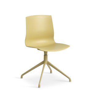 Liv spisebordsstol, m. drejefunktion - sennepsgul PVC og sennepsgul metal