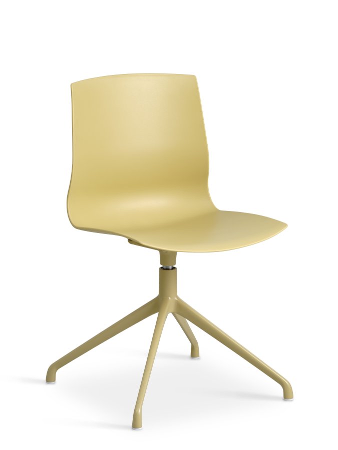 Liv spisebordsstol, med svingfunksjon - sennepsgul PVC og sennepsgul metall