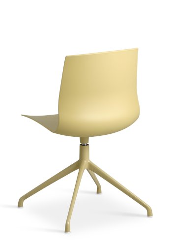 Liv spisebordsstol, med svingfunksjon - sennepsgul PVC og sennepsgul metall