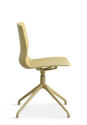 Liv spisebordsstol, med svingfunksjon - sennepsgul PVC og sennepsgul metall