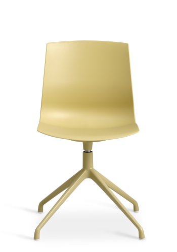Liv spisebordsstol, med svingfunksjon - sennepsgul PVC og sennepsgul metall