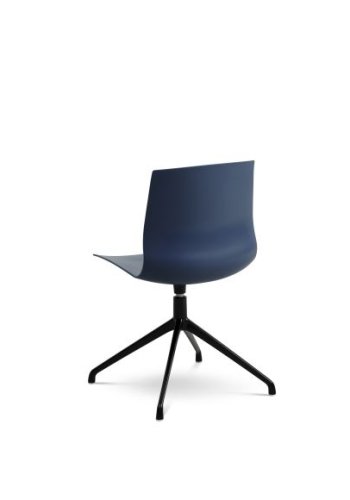 Liv spisestuestol, med svingfunksjon og retursving - denimbl polypropylen og svart metall