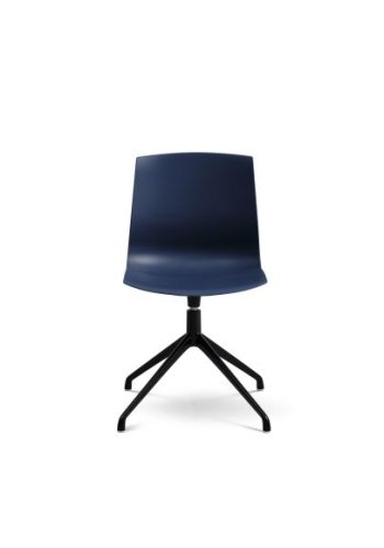Liv spisestuestol, med svingfunksjon og retursving - denimbl polypropylen og svart metall