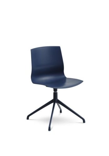 Liv spisestol, med svingfunksjon og retursving - denimbl polypropylen og denimbltt metall