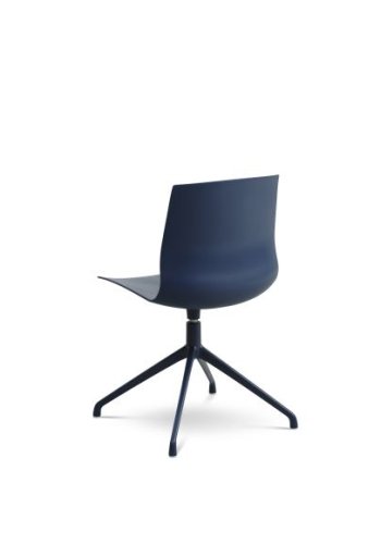 Liv spisestol, med svingfunksjon og retursving - denimbl polypropylen og denimbltt metall