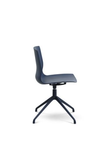 Liv spisestol, med svingfunksjon og retursving - denimbl polypropylen og denimbltt metall