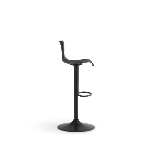 Liv trompet barkrakk, med ryggsttte og fotsttte - svart polypropylen og svart metall