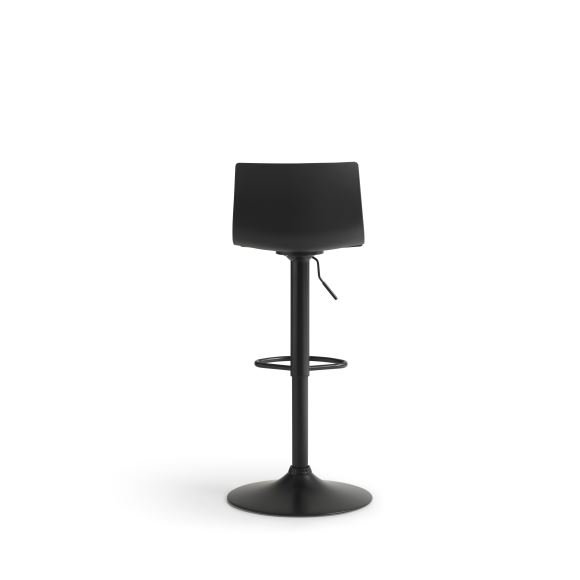 Liv trompet barkrakk, med ryggsttte og fotsttte - svart polypropylen og svart metall